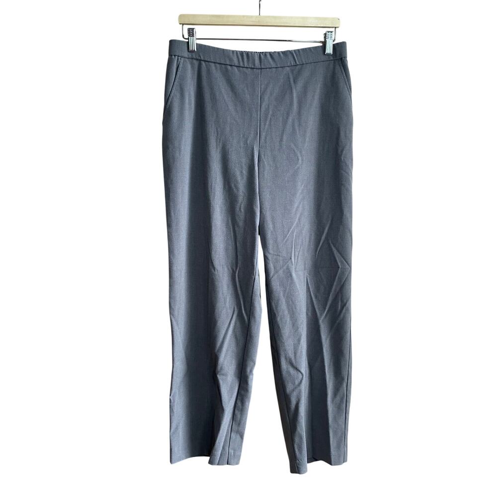 Briggs petite gray trousers women's size 12P elastic waist pull on pockets pants